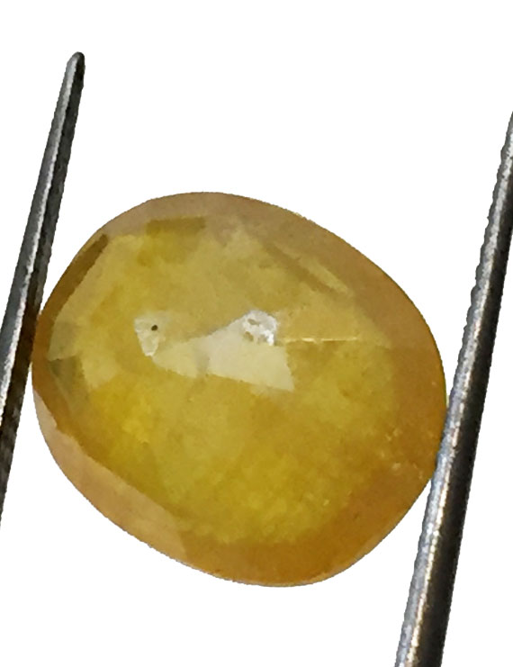 7.63 ct/8.50 ratti Natural Certified Bangkok Pukhraj/Yellow Sapphire